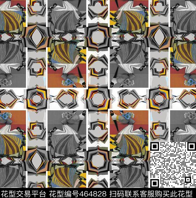 宫廷风趣味条纹数码印花华亿平台下载（图片编号: 464828） - 瓦栏（Walan）