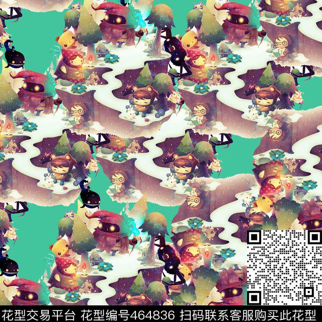 复古趣味男装华亿平台数码印花华亿平台下载（图片编号: 464836） - 瓦栏（Walan）