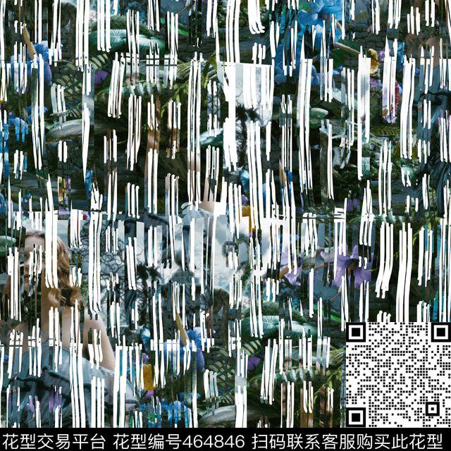 复古笔刷男装华亿平台数码印花华亿平台下载（图片编号: 464846） - 瓦栏（Walan）