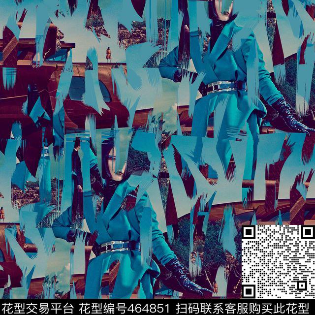 抽象人物电影场景数码印花华亿平台下载（图片编号: 464851） - 瓦栏（Walan）