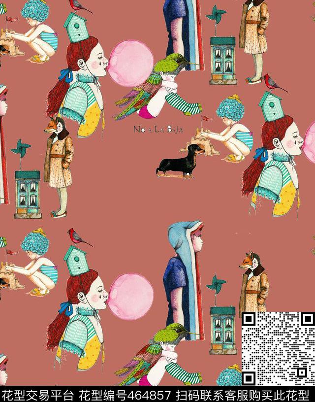 动物儿童趣味数码印花华亿平台下载（图片编号: 464857） - 瓦栏（Walan）