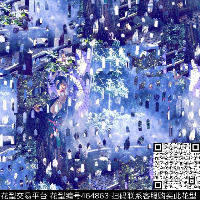 复古中国风笔刷数码印花华亿平台下载（图片编号: 464863） - 瓦栏（Walan）