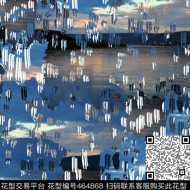 复古风景海洋数码印花华亿平台下载（图片编号: 464868） - 瓦栏（Walan）