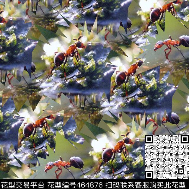 复古机器蚂蚁数码印花华亿平台下载（图片编号: 464876） - 瓦栏（Walan）