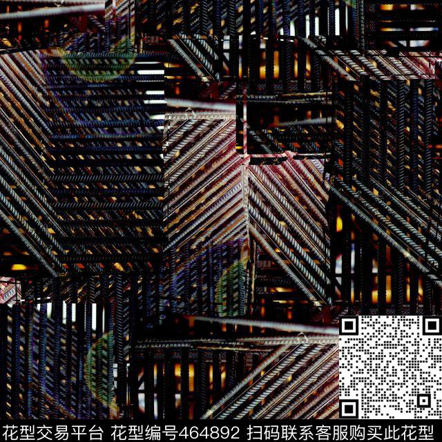 潮流抽象复古数码印花华亿平台下载（图片编号: 464892） - 瓦栏（Walan）