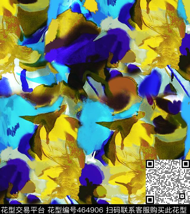 抽象云纹女装数码印花华亿平台下载（图片编号: 464906） - 瓦栏（Walan）