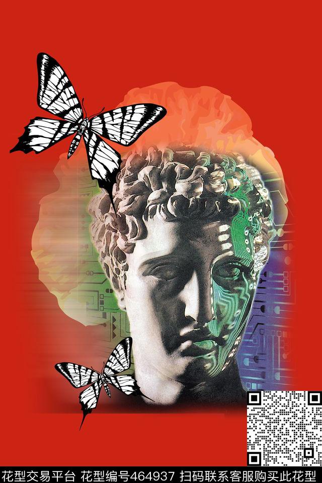 裁片抽象蝴蝶数码印花华亿平台下载（图片编号: 464937） - 瓦栏（Walan）
