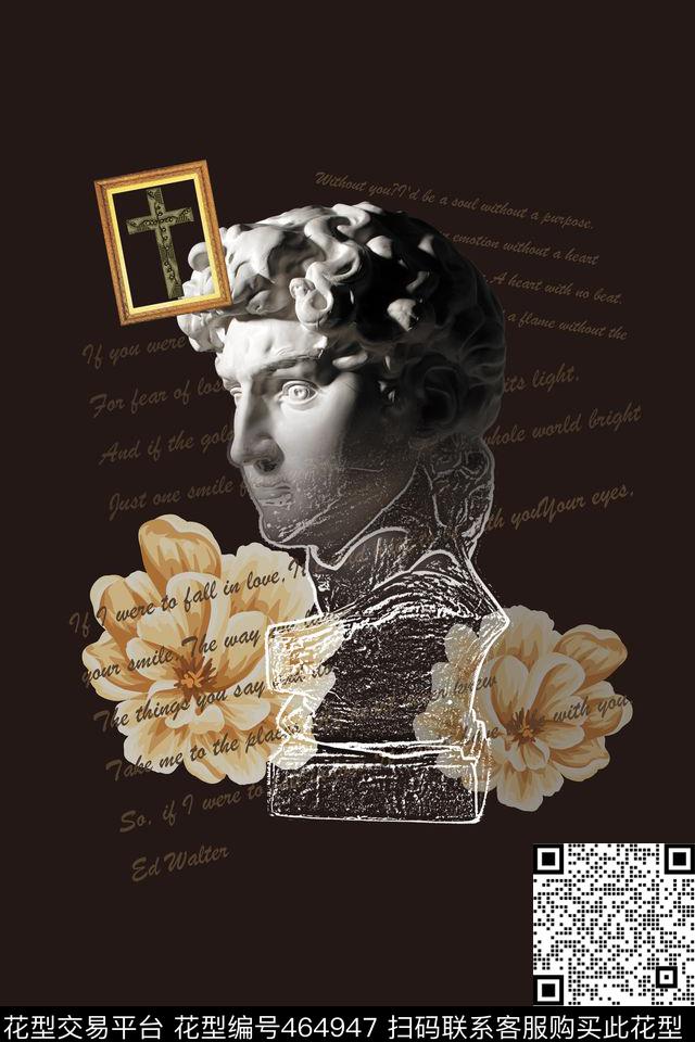 裁片花卉头像数码印花华亿平台下载（图片编号: 464947） - 瓦栏（Walan）