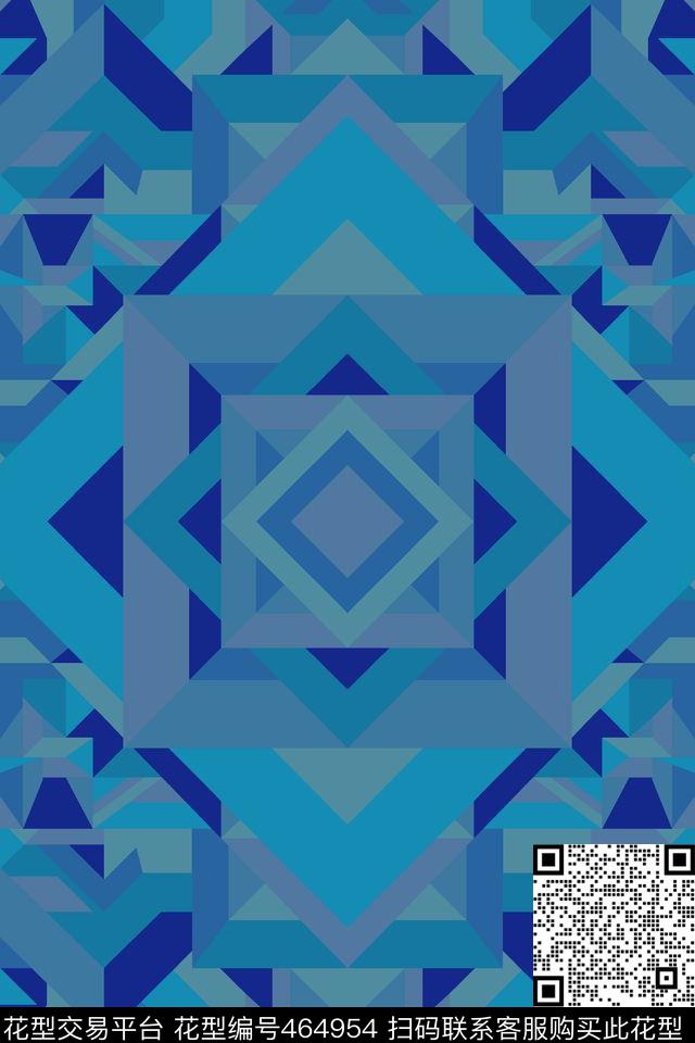 几何格子箱包传统印花华亿平台下载（图片编号: 464954） - 瓦栏（Walan）