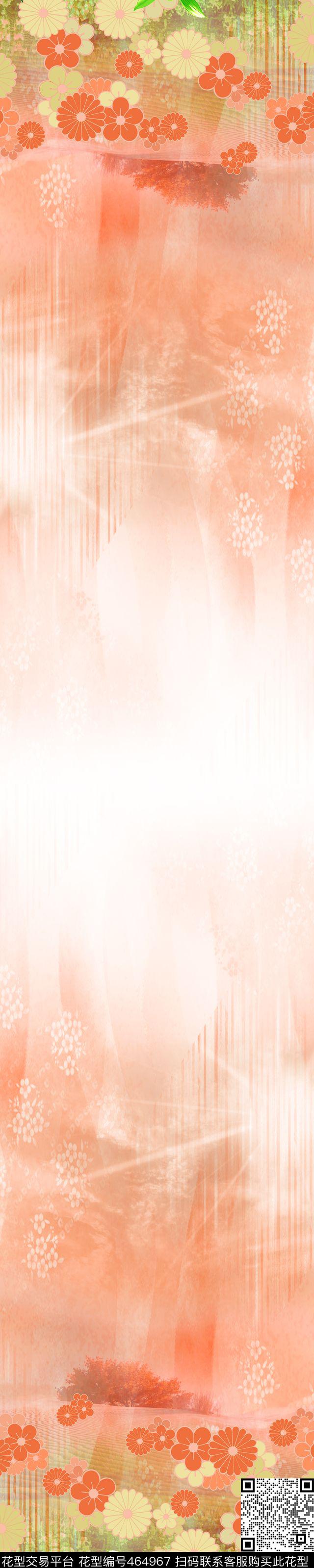 女装华亿平台双边定位花卉抽象数码印花华亿平台下载（图片编号: 464967） - 瓦栏（Walan）