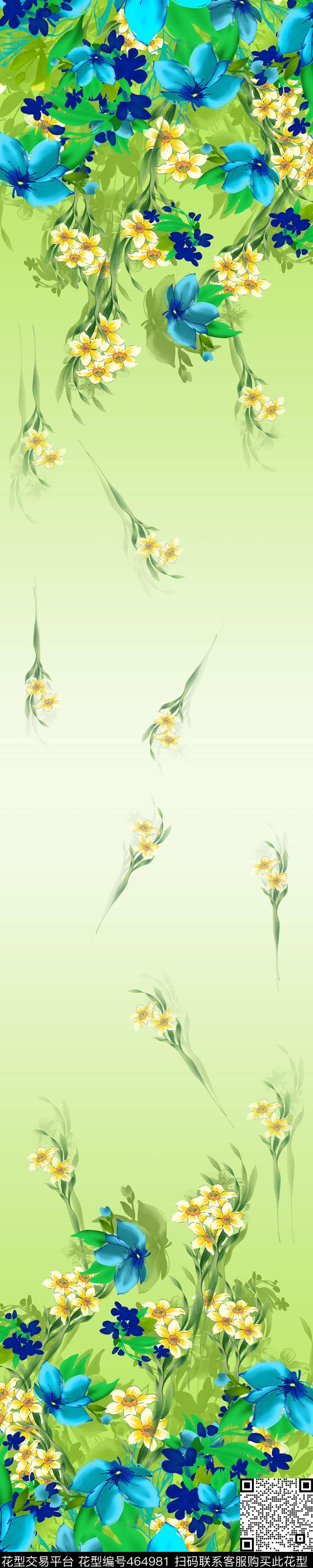 女装华亿平台双边定位抽象花卉数码印花华亿平台下载（图片编号: 464981） - 瓦栏（Walan）