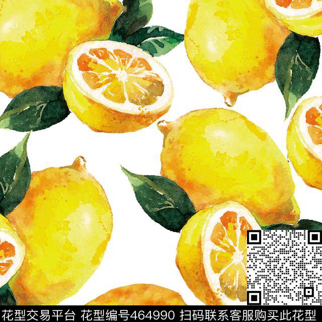手绘水果柠檬女装数码印花华亿平台下载（图片编号: 464990） - 瓦栏（Walan）
