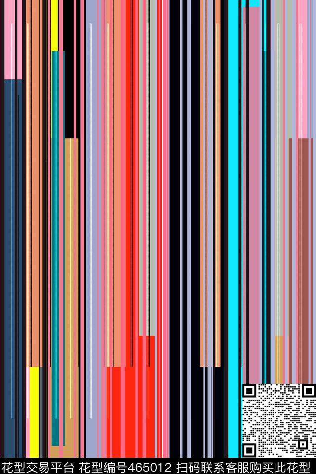 色彩缤纷条纹混搭直条纹传统印花华亿平台下载（图片编号: 465012） - 瓦栏（Walan）