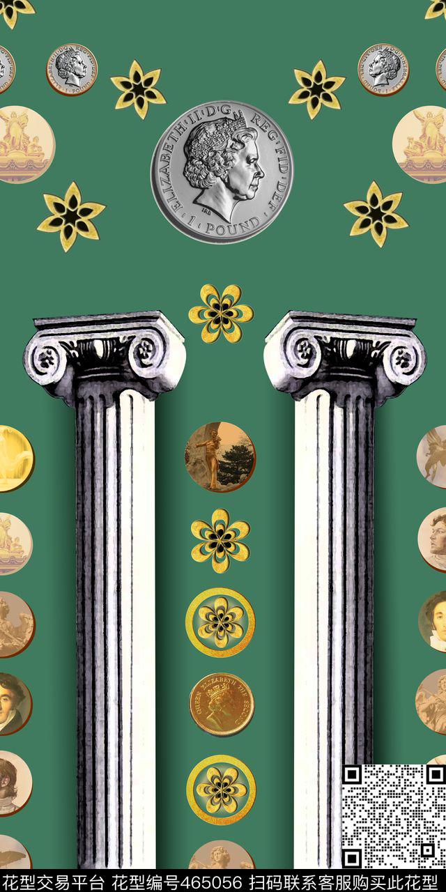 女装定位华亿平台流行时尚欧式抽象数码印花华亿平台下载（图片编号: 465056） - 瓦栏（Walan）