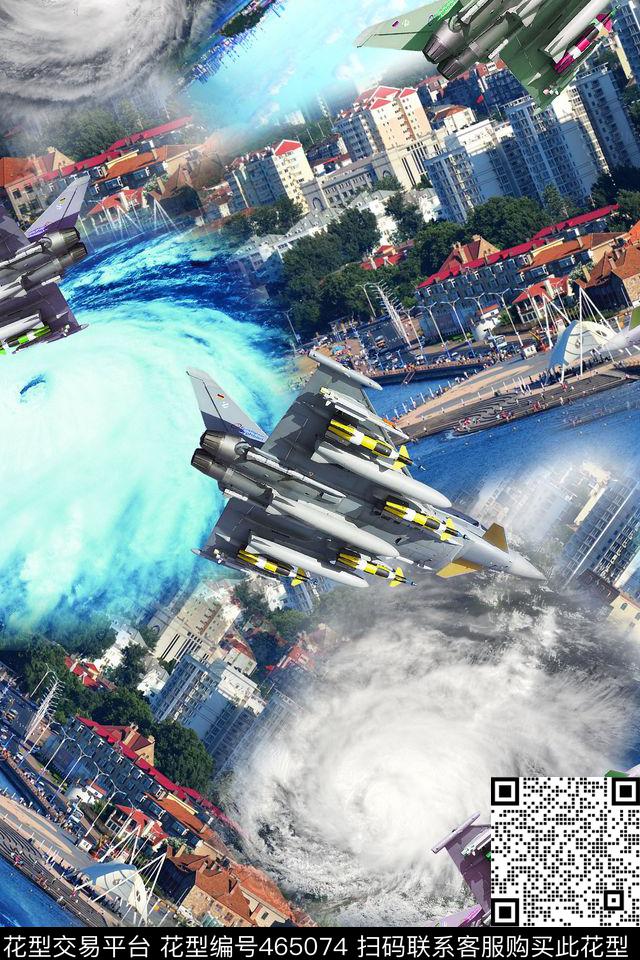 自然风景楼房蓝天数码印花华亿平台下载（图片编号: 465074） - 瓦栏（Walan）