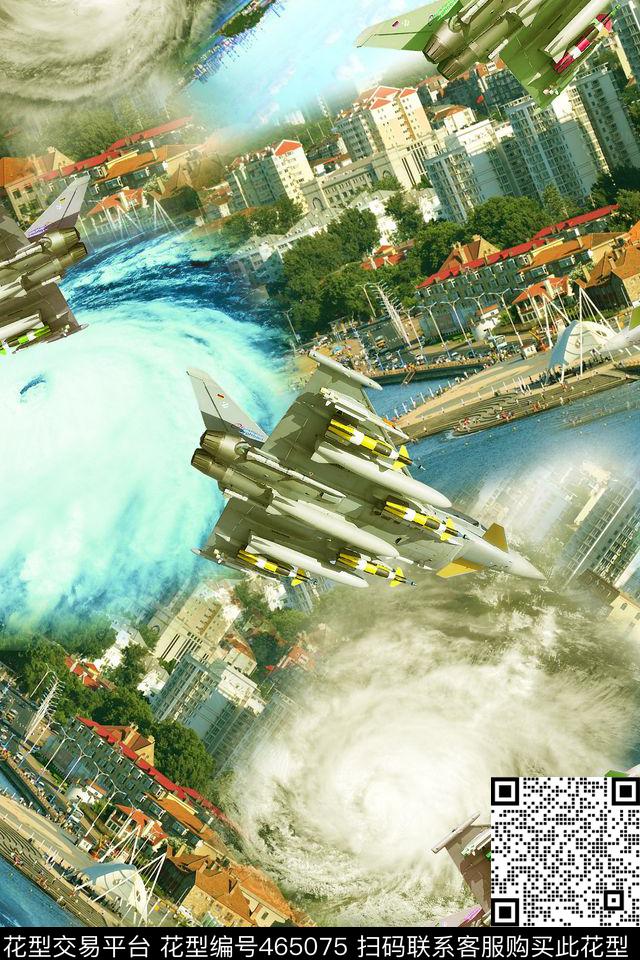 自然风景楼房蓝天数码印花华亿平台下载（图片编号: 465075） - 瓦栏（Walan）