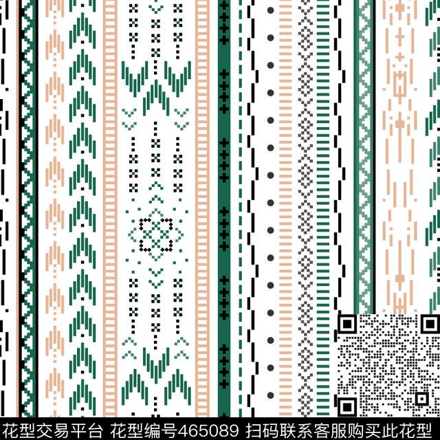 几何民族风竖条纹传统印花华亿平台下载（图片编号: 465089） - 瓦栏（Walan）