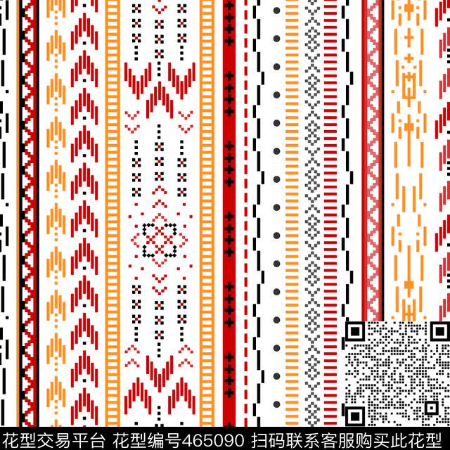 几何民族风竖条纹传统印花华亿平台下载（图片编号: 465090） - 瓦栏（Walan）