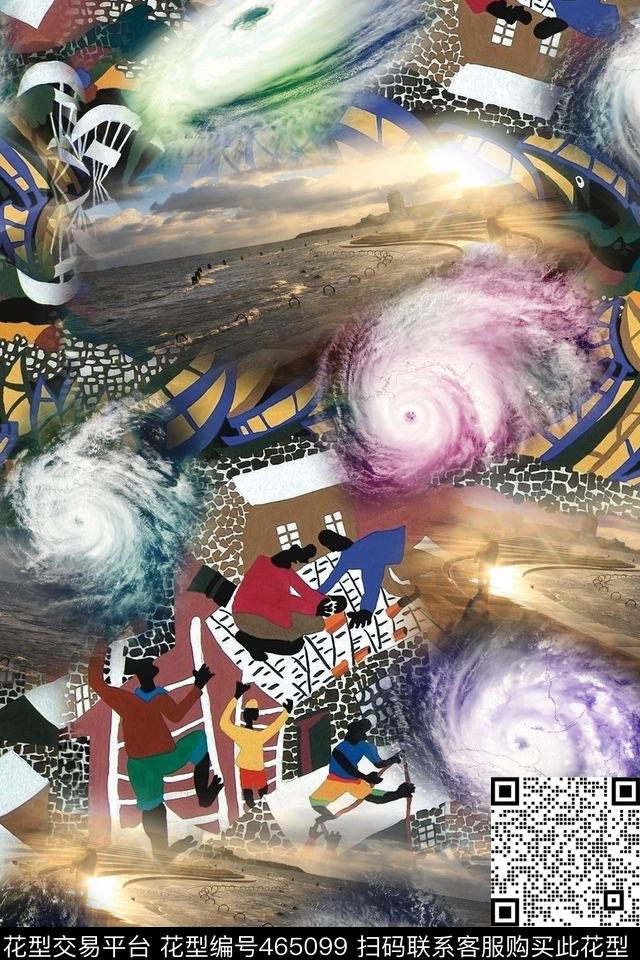 民族风传统民族画台风数码印花华亿平台下载（图片编号: 465099） - 瓦栏（Walan）