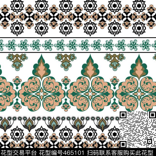几何民族风横条纹传统印花华亿平台下载（图片编号: 465101） - 瓦栏（Walan）