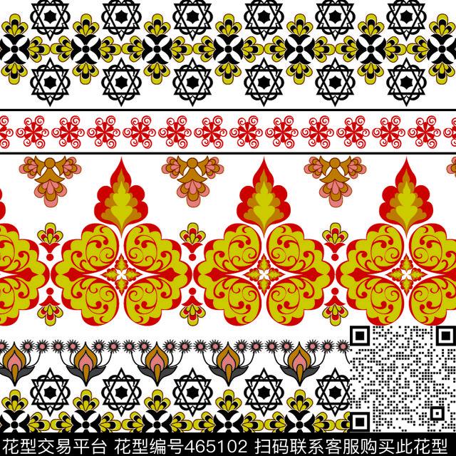 几何民族风横条纹传统印花华亿平台下载（图片编号: 465102） - 瓦栏（Walan）