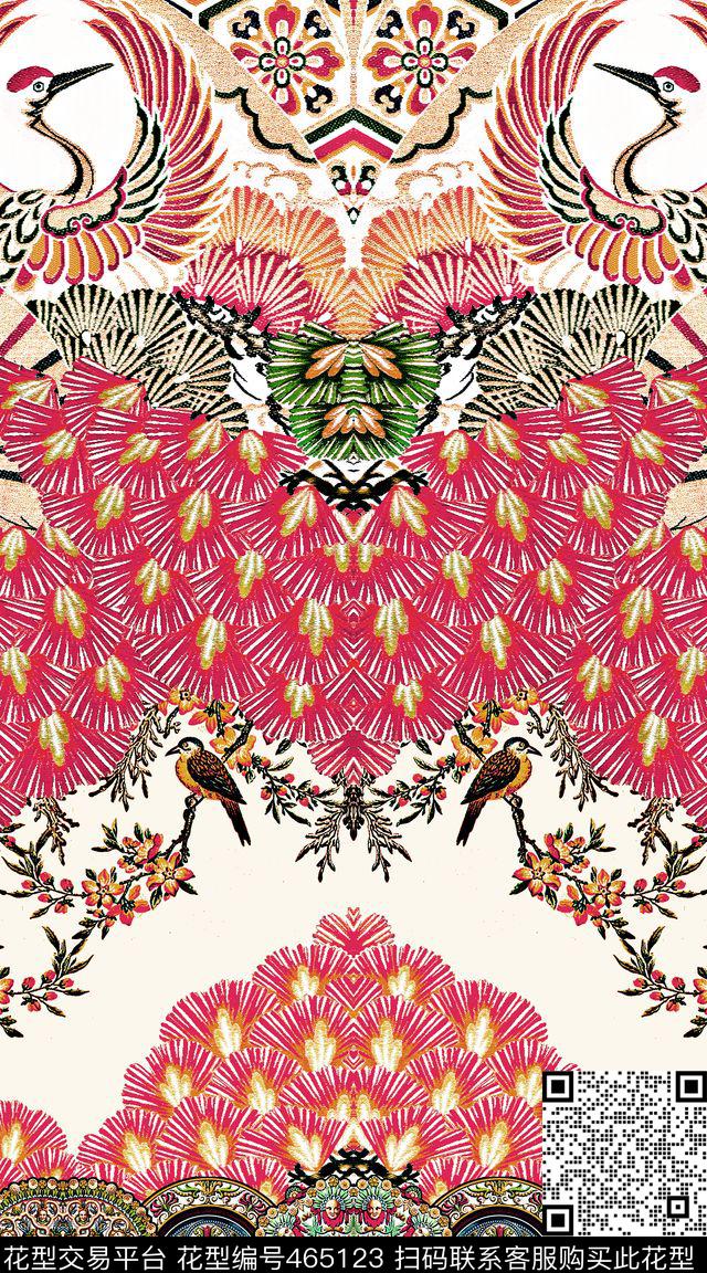 暖色大牌民族风数码印花华亿平台下载（图片编号: 465123） - 瓦栏（Walan）