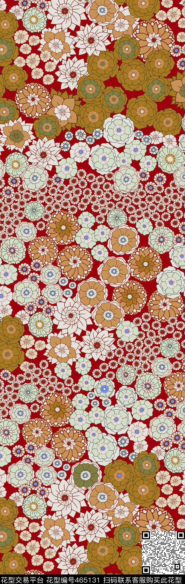 长巾复古小碎花传统印花华亿平台下载（图片编号: 465131） - 瓦栏（Walan）