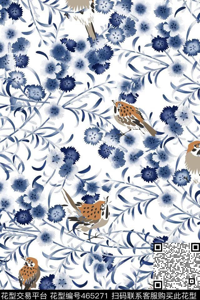 大牌碎花花卉手绘数码印花华亿平台下载（图片编号: 465271） - 瓦栏（Walan）
