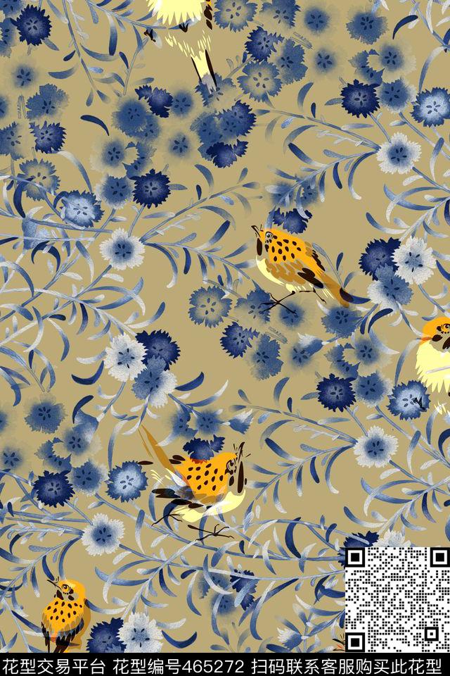 大牌碎花花卉手绘数码印花华亿平台下载（图片编号: 465272） - 瓦栏（Walan）