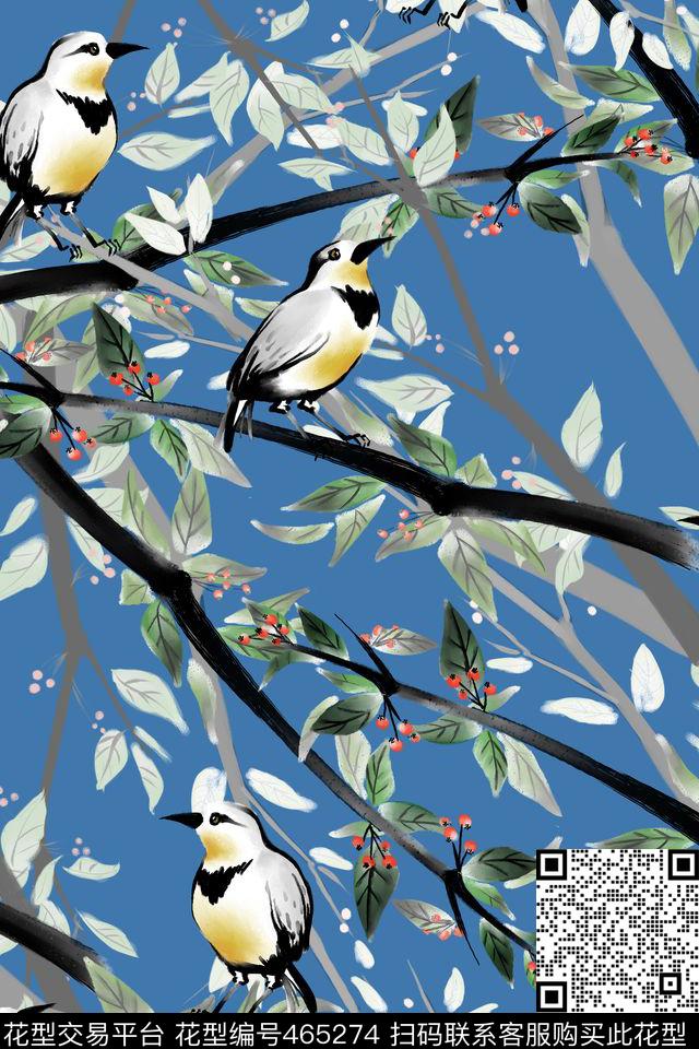 大牌花鸟数码印花华亿平台下载（图片编号: 465274） - 瓦栏（Walan）