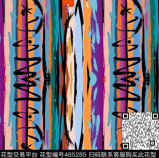 变异条纹流行时尚秋冬华亿平台数码印花华亿平台下载（图片编号: 465285） - 瓦栏（Walan）