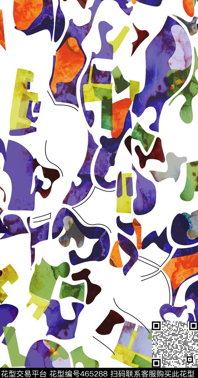 大牌几何肌理数码印花华亿平台下载（图片编号: 465288） - 瓦栏（Walan）