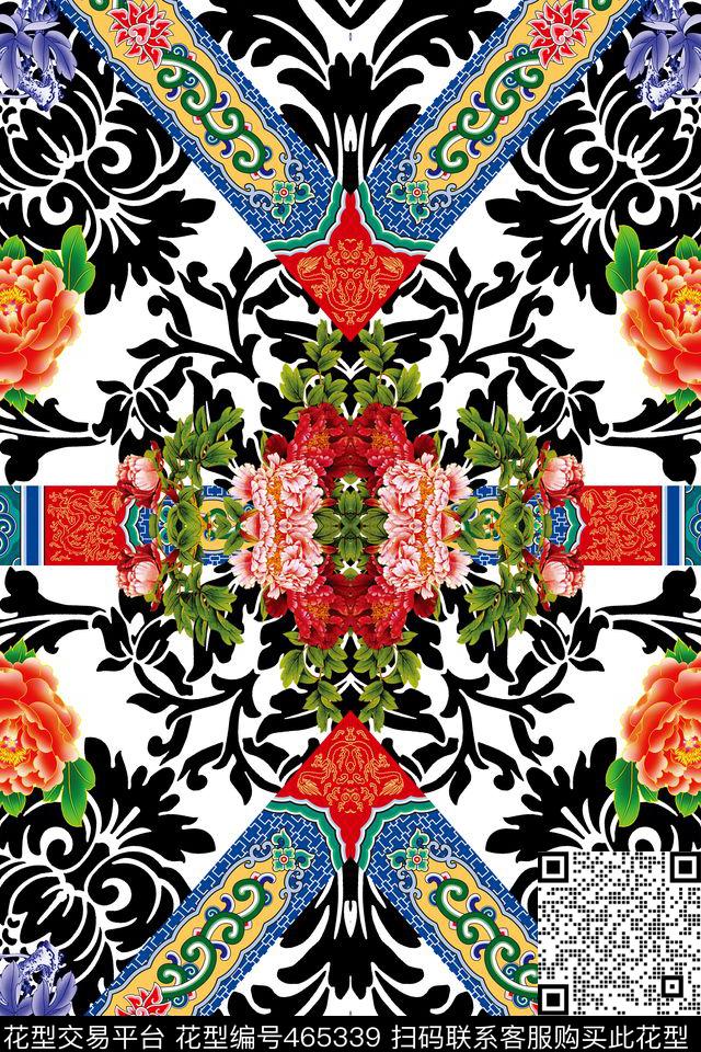 民族花纹花卉数码印花华亿平台下载（图片编号: 465339） - 瓦栏（Walan）