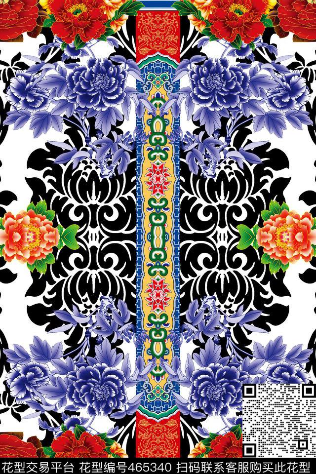 民族图案中西数码印花华亿平台下载（图片编号: 465340） - 瓦栏（Walan）