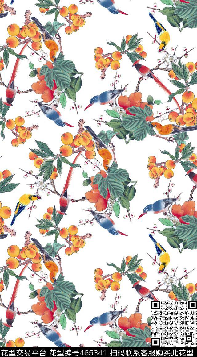 动物工笔画工笔画花卉数码印花华亿平台下载（图片编号: 465341） - 瓦栏（Walan）