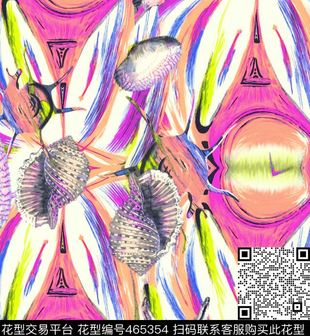 民族几何海底圣物数码印花华亿平台下载（图片编号: 465354） - 瓦栏（Walan）