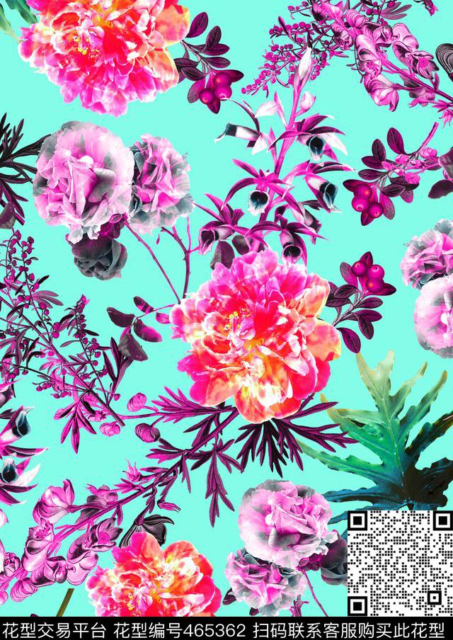 热带植物时尚泳装时尚女装数码印花华亿平台下载（图片编号: 465362） - 瓦栏（Walan）