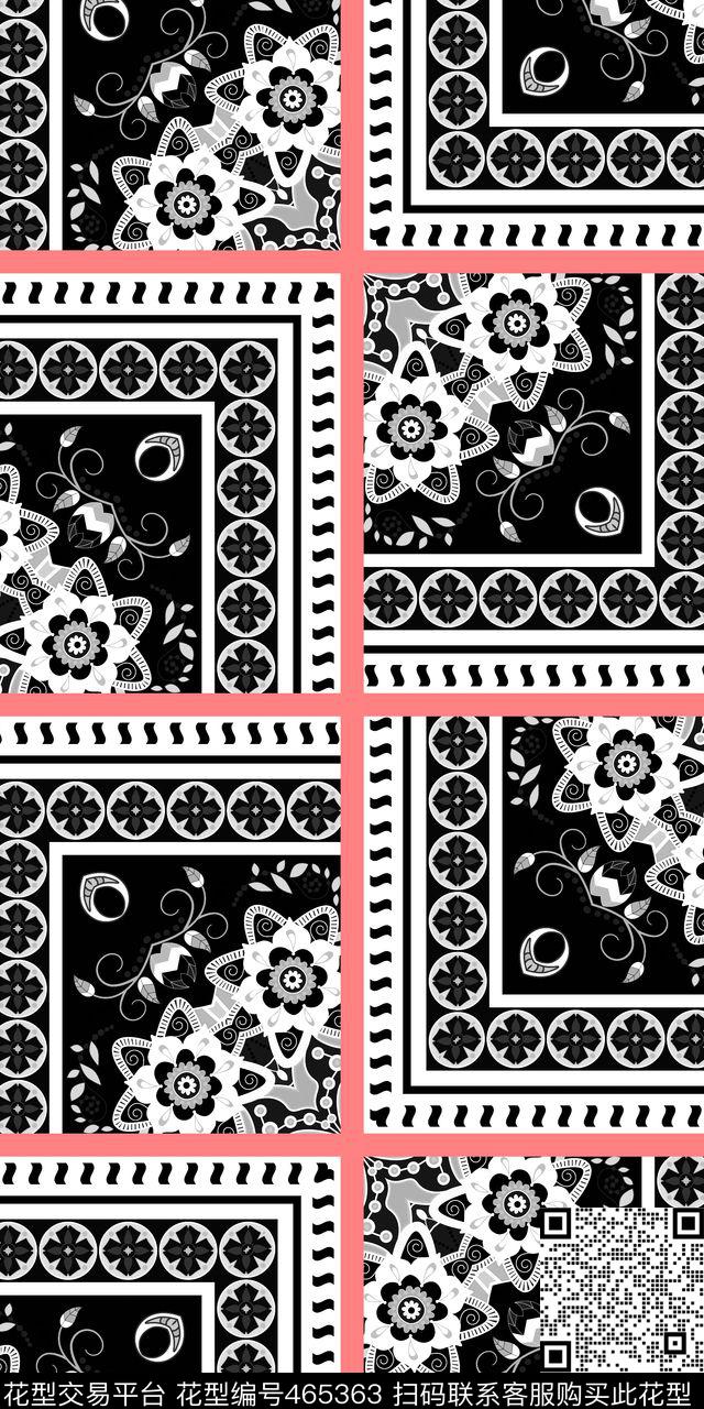 格子花纹民族传统印花华亿平台下载（图片编号: 465363） - 瓦栏（Walan）