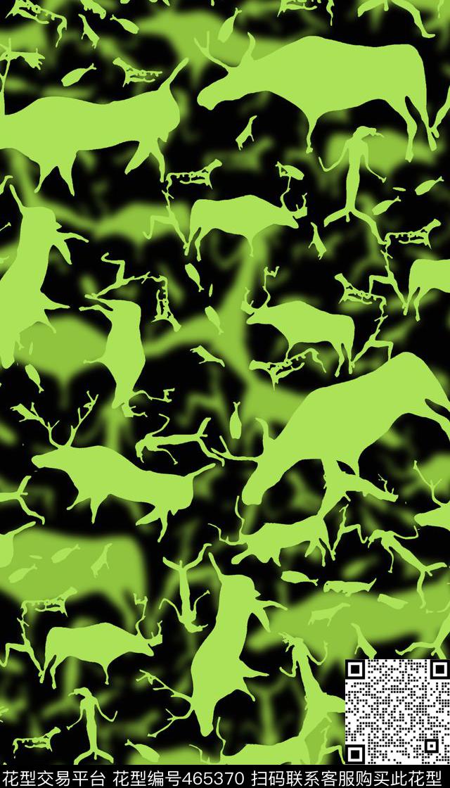 抽象抽象动物F-S服装（流行时尚）传统印花华亿平台下载（图片编号: 465370） - 瓦栏（Walan）