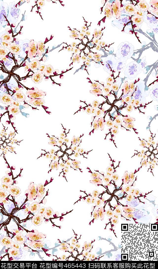 花卉樱花数码印花华亿平台下载（图片编号: 465443） - 瓦栏（Walan）