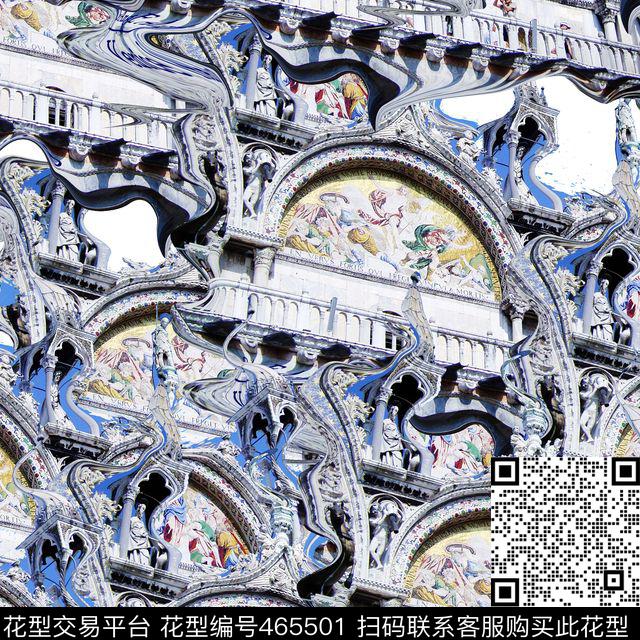 潮流复古华丽数码印花华亿平台下载（图片编号: 465501） - 瓦栏（Walan）