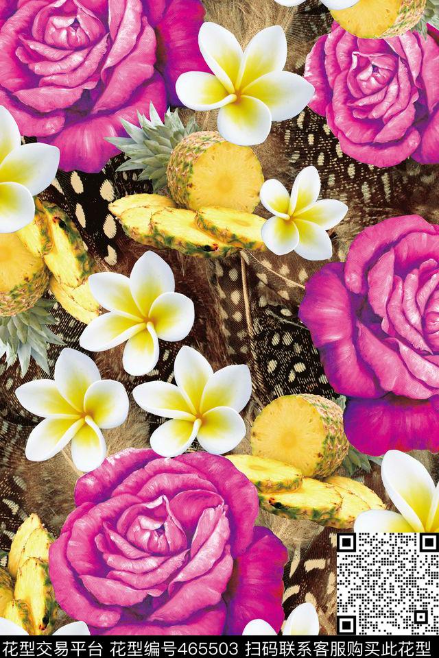 动物纹热带水果花卉数码印花华亿平台下载（图片编号: 465503） - 瓦栏（Walan）