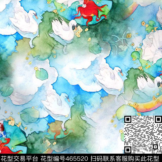 潮流抽象男装华亿平台数码印花华亿平台下载（图片编号: 465520） - 瓦栏（Walan）