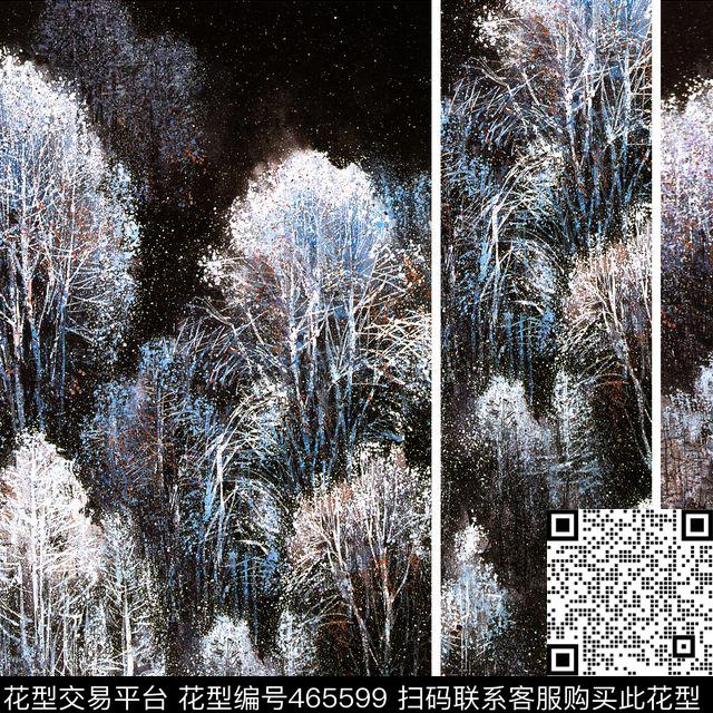 复古油画树数码印花华亿平台下载（图片编号: 465599） - 瓦栏（Walan）