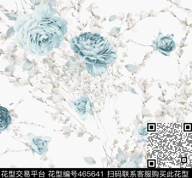 花卉花枝时尚数码印花华亿平台下载（图片编号: 465641） - 瓦栏（Walan）