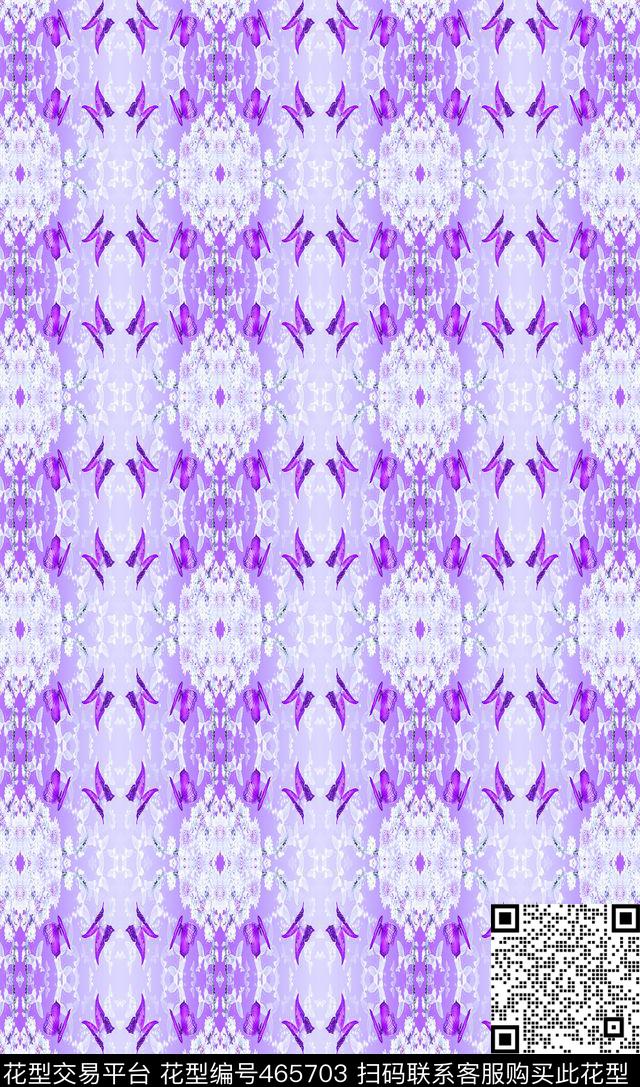 花卉格子组合数码印花华亿平台下载（图片编号: 465703） - 瓦栏（Walan）