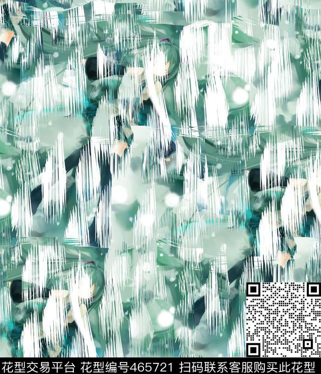 复古抽象潮流数码印花华亿平台下载（图片编号: 465721） - 瓦栏（Walan）