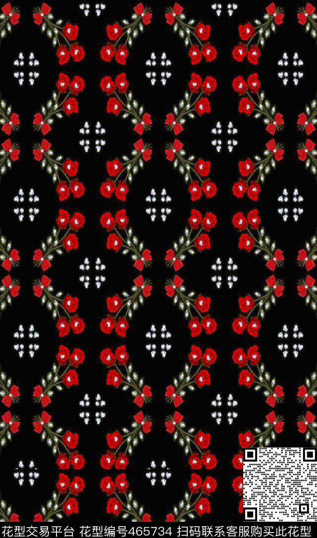 玫瑰钻石细节化数码印花华亿平台下载（图片编号: 465734） - 瓦栏（Walan）