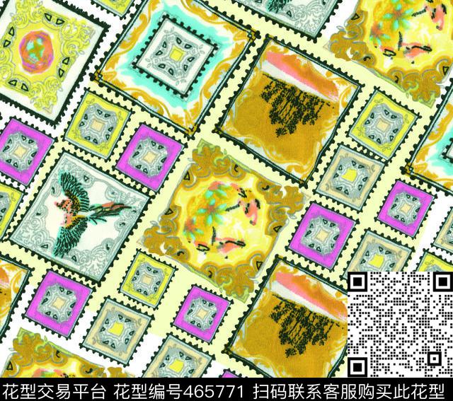花纹方格女装欧式宫廷风数码印花华亿平台下载（图片编号: 465771） - 瓦栏（Walan）