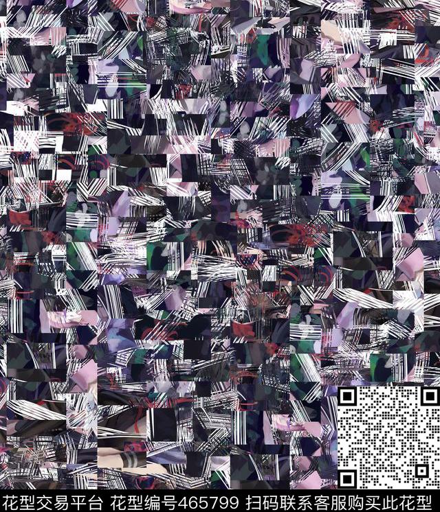 笔刷潮流抽象数码印花华亿平台下载（图片编号: 465799） - 瓦栏（Walan）